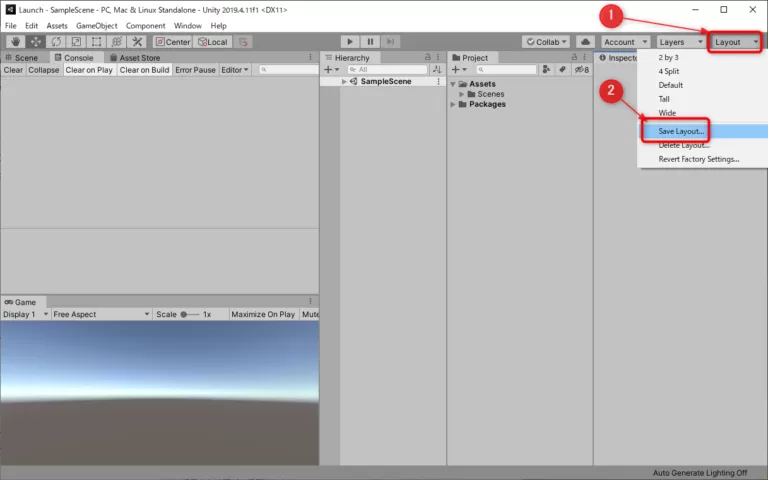 レイアウトの保存